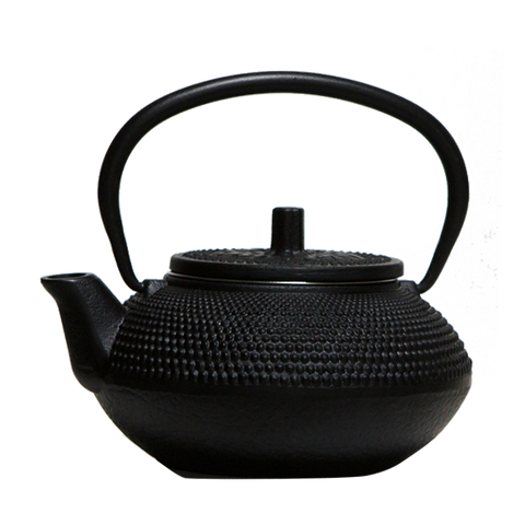 Black Cast Iron teapot with infuser insert